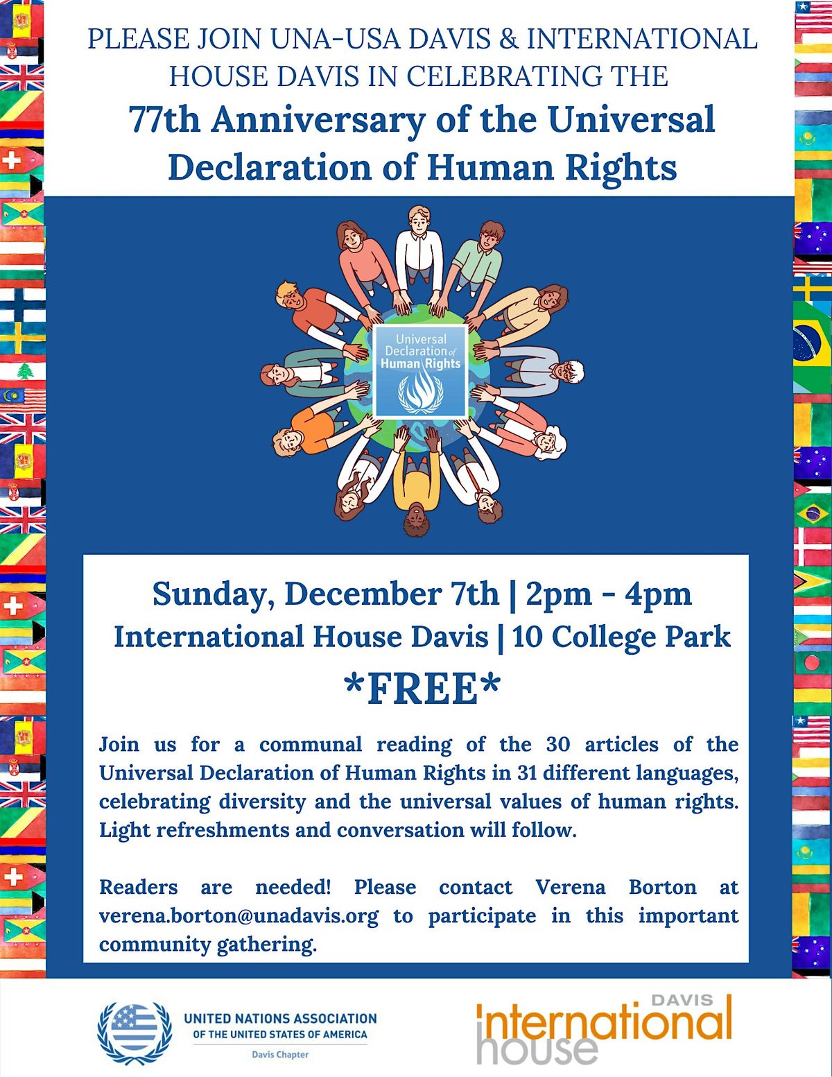 77th Anniversary of the Universal Declaration of Human Rights, 7 December | Event in Davis | AllEvents