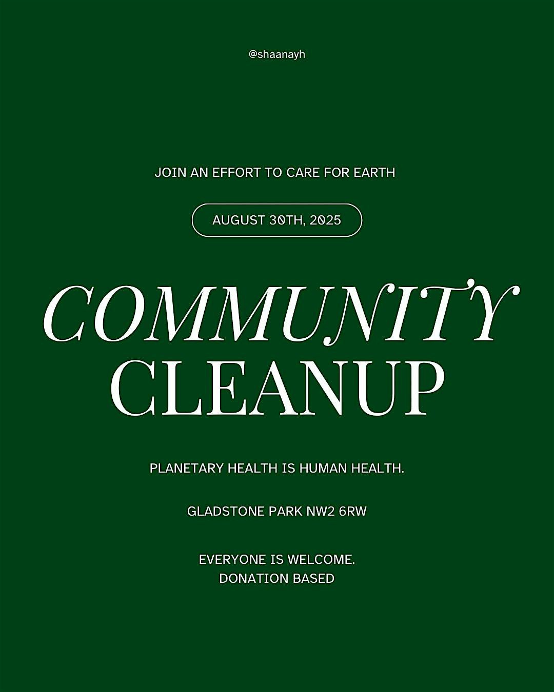 Community Cleanup, 30 August | Event in London | AllEvents