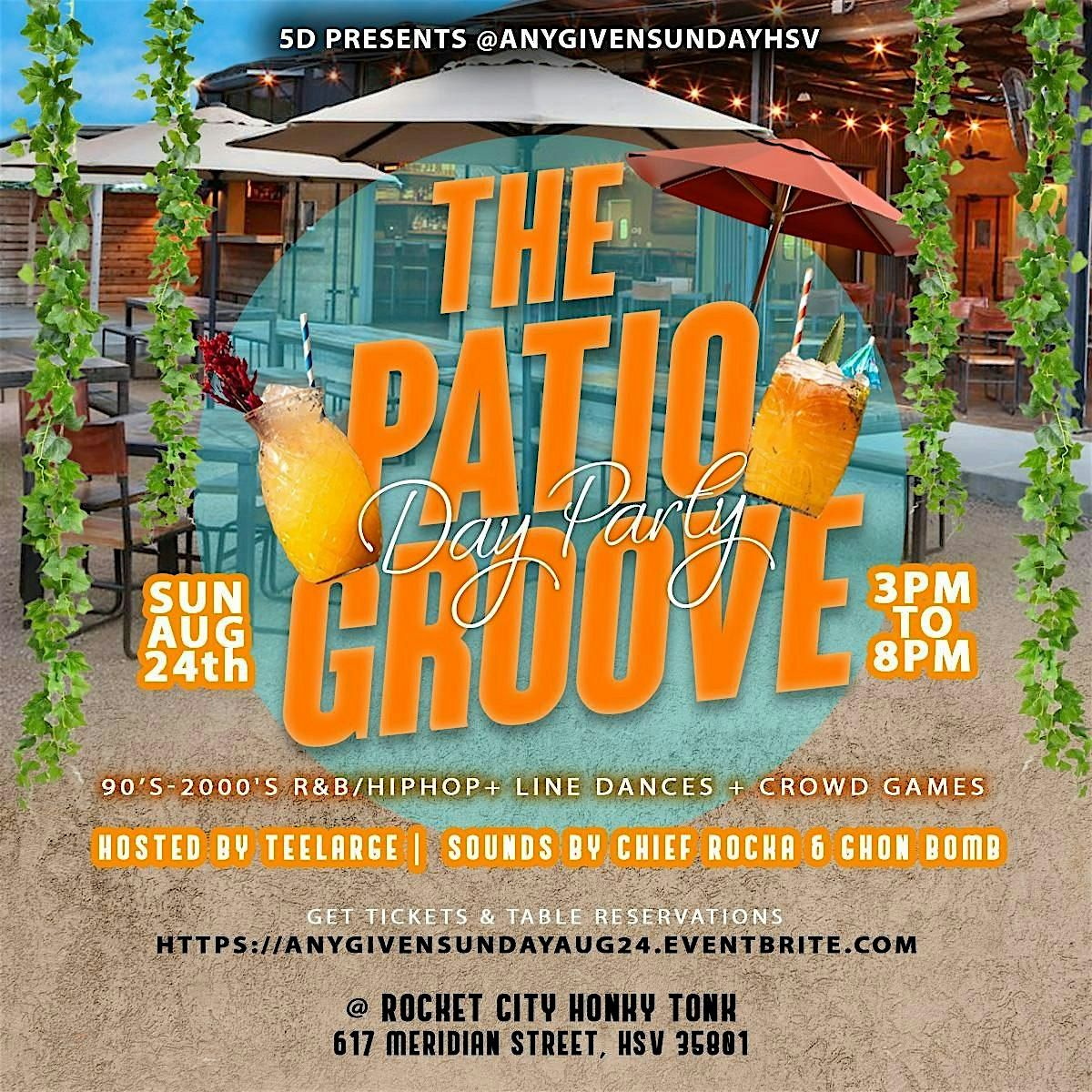 @ANYGIVENSUNDAYHSV - The PATIO GROOVE Day Party, 24 August | Event in Huntsville | AllEvents