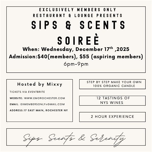Sips & Scents Soireè, 17 December | Event in Rochester | AllEvents