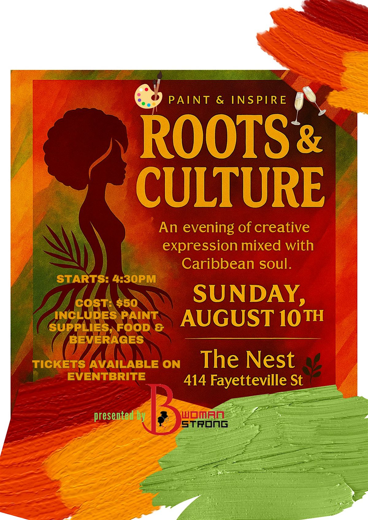 Roots & Culture - A Paint Sip & Inspire, 10 August | Event in Raleigh | AllEvents