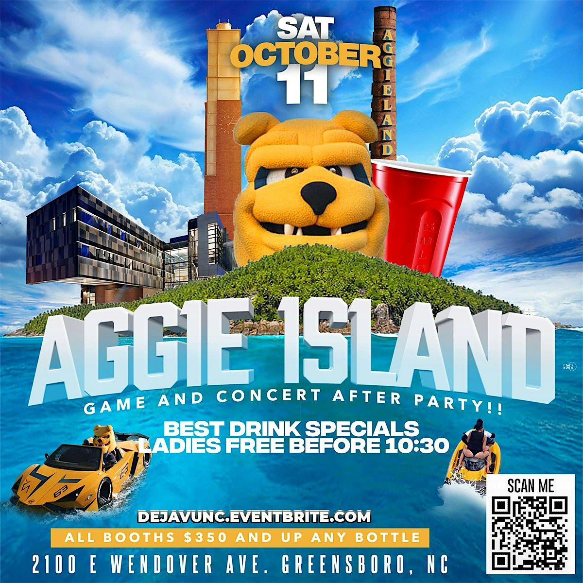 AGGIE ISLAND (GHOE CONCERT AFTER PARTY), 11 October | Event in Greensboro | AllEvents