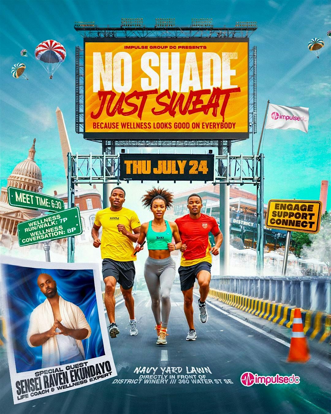 No Shade, Just Sweat, 24 July | Event in Washington | AllEvents