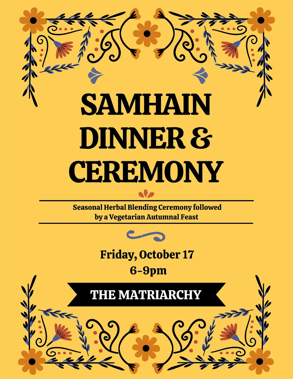 SAMHAIN: Dinner & Ceremony, 17 October | Event in Cleveland | AllEvents