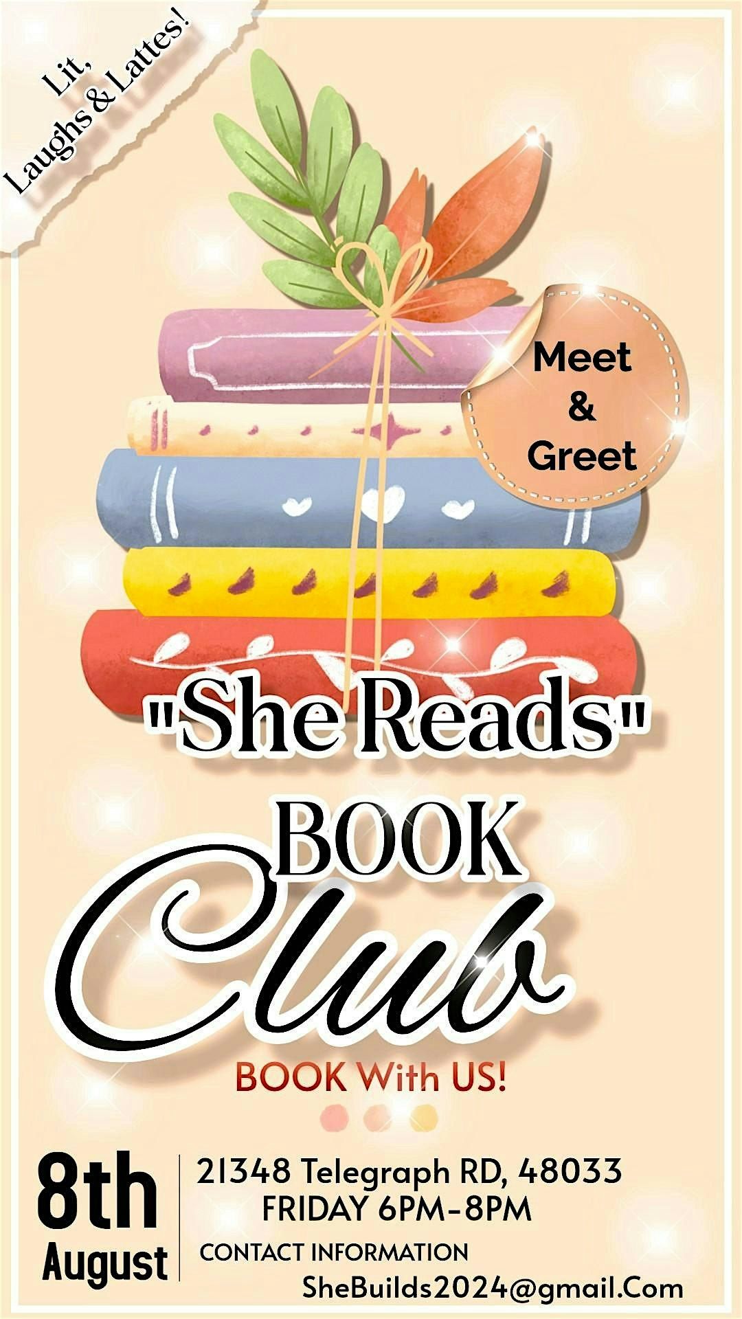 "She Reads" Book Club Meet & Greet!, 23 August | Event in Southfield | AllEvents