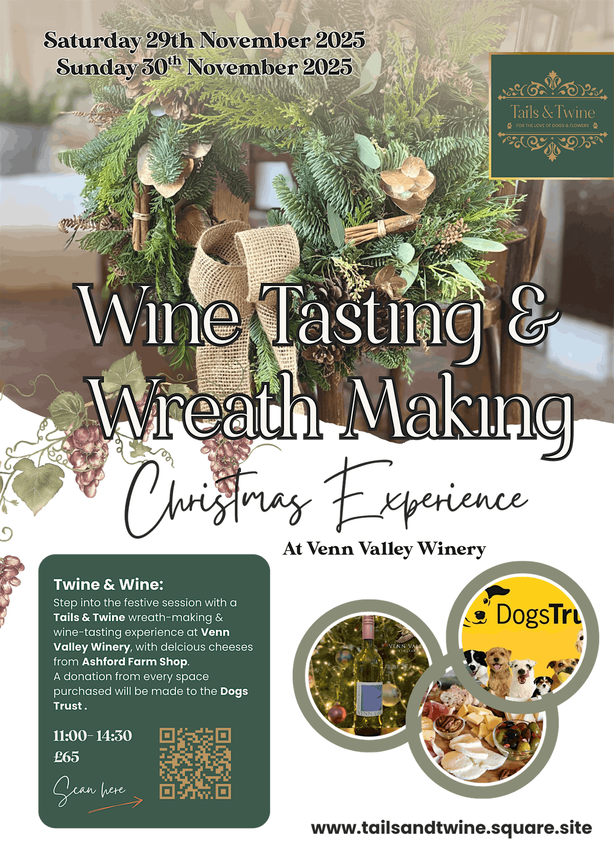 Twine & Wine: Wreath Making & Wine Tasting Christmas Experience, 29 November | Event in Barnstaple
