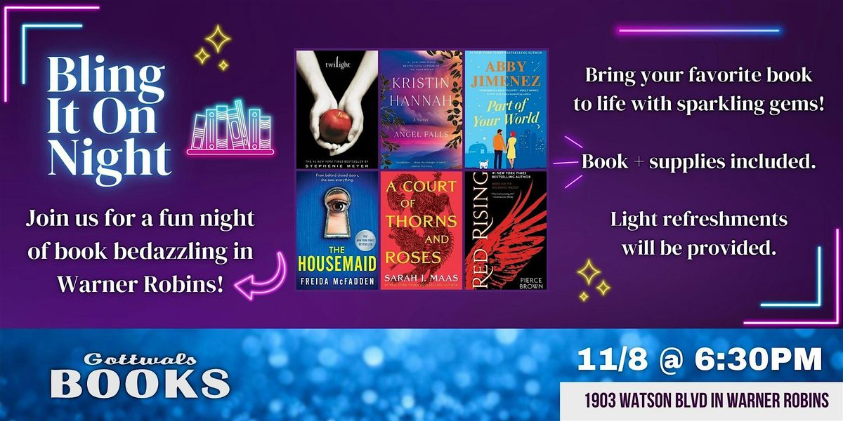 Bling It On Book Bedazzling Night, 8 November | Event in Warner Robins | AllEvents