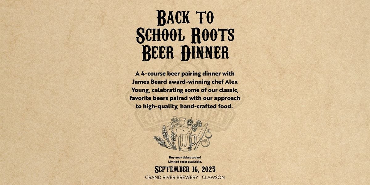 Back to School Roots Beer Dinner, 16 September | Event in Clawson | AllEvents