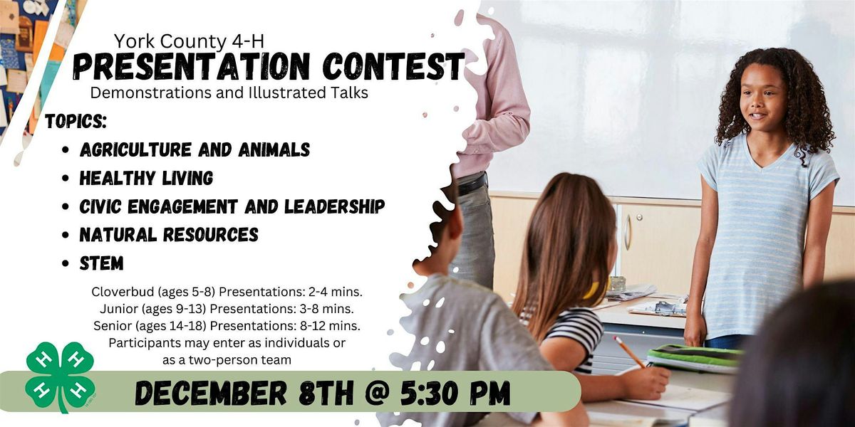 2025 York County 4-H Presentations Contest, 8 December | Event in York | AllEvents