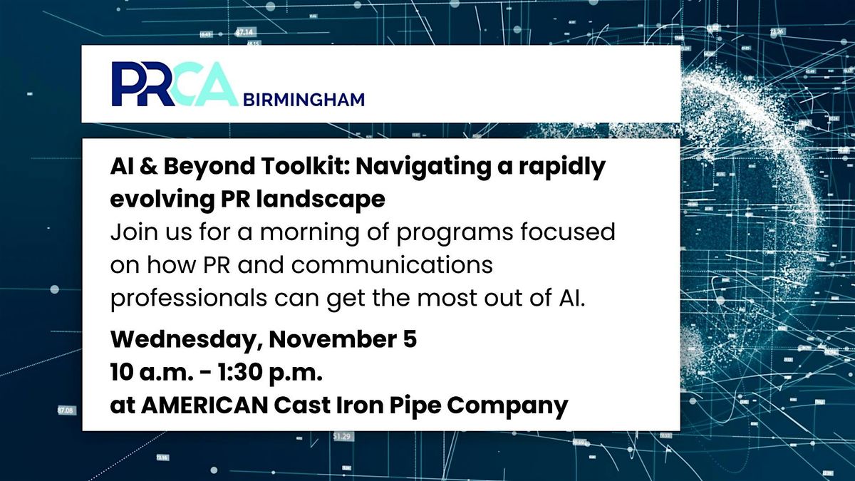 PRCA-B Toolkit: AI & Beyond, navigating a rapidly evolving PR landscape, 5 November | Event in Birmingham
