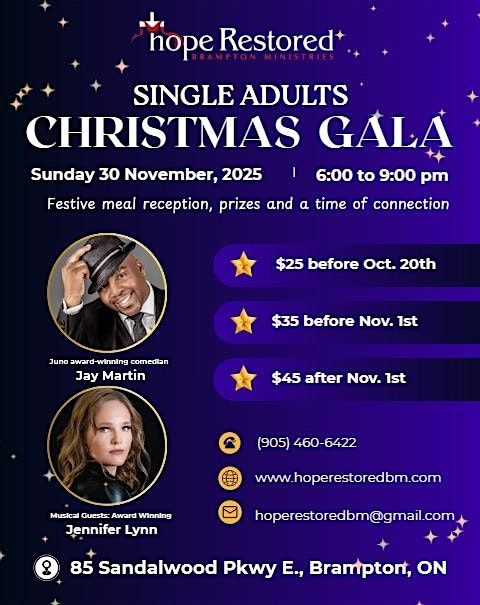 Single Adult's Christmas Gala, 30 November | Event in Brampton | AllEvents