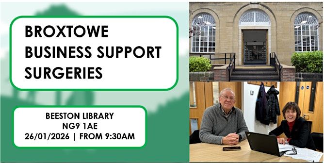 Free Business Support Surgery - Beeston, Broxtowe, 26 January | Event in Beeston | AllEvents