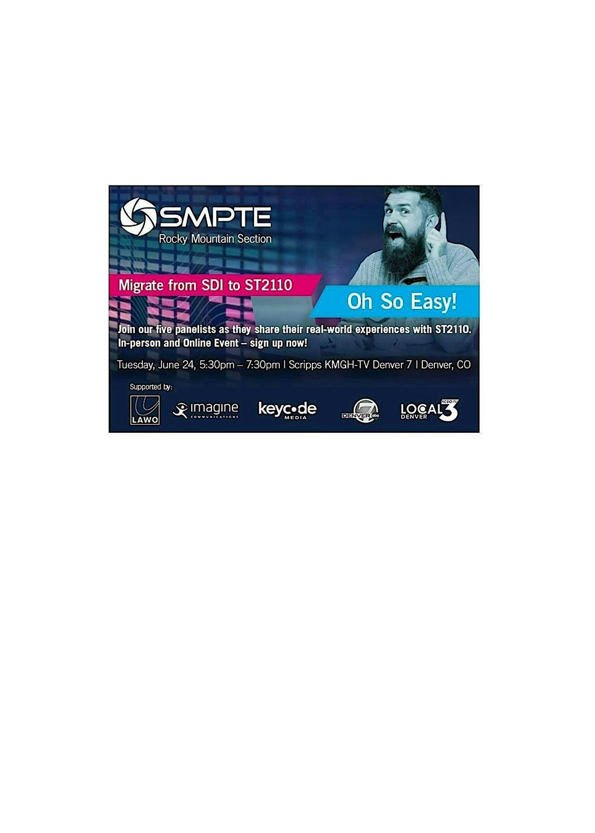 Migrate from SDI to ST2110 – Oh So Easy, 24 June | Event in Denver | AllEvents
