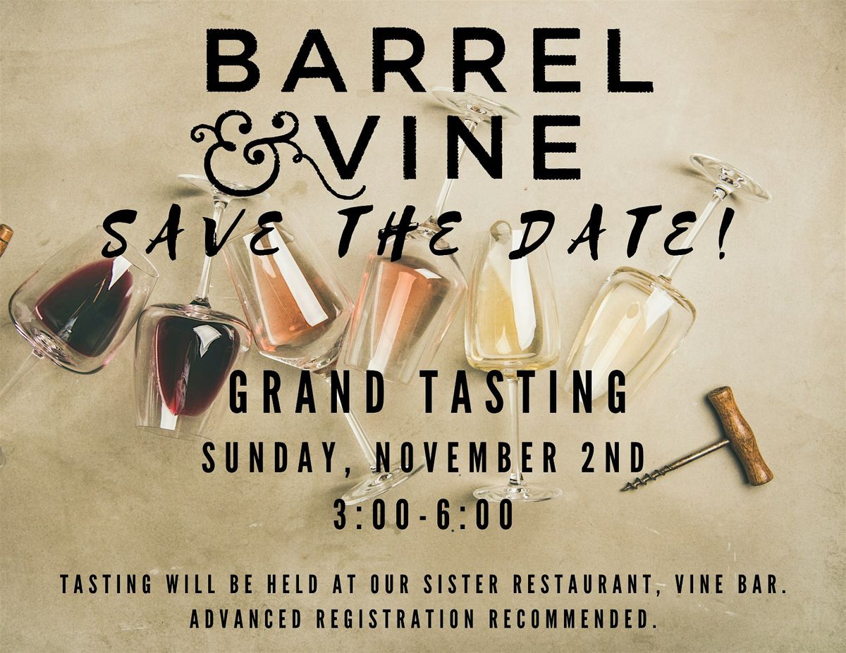 Barrel & Vine Grand Tasting, 2 November | Event in Scituate | AllEvents