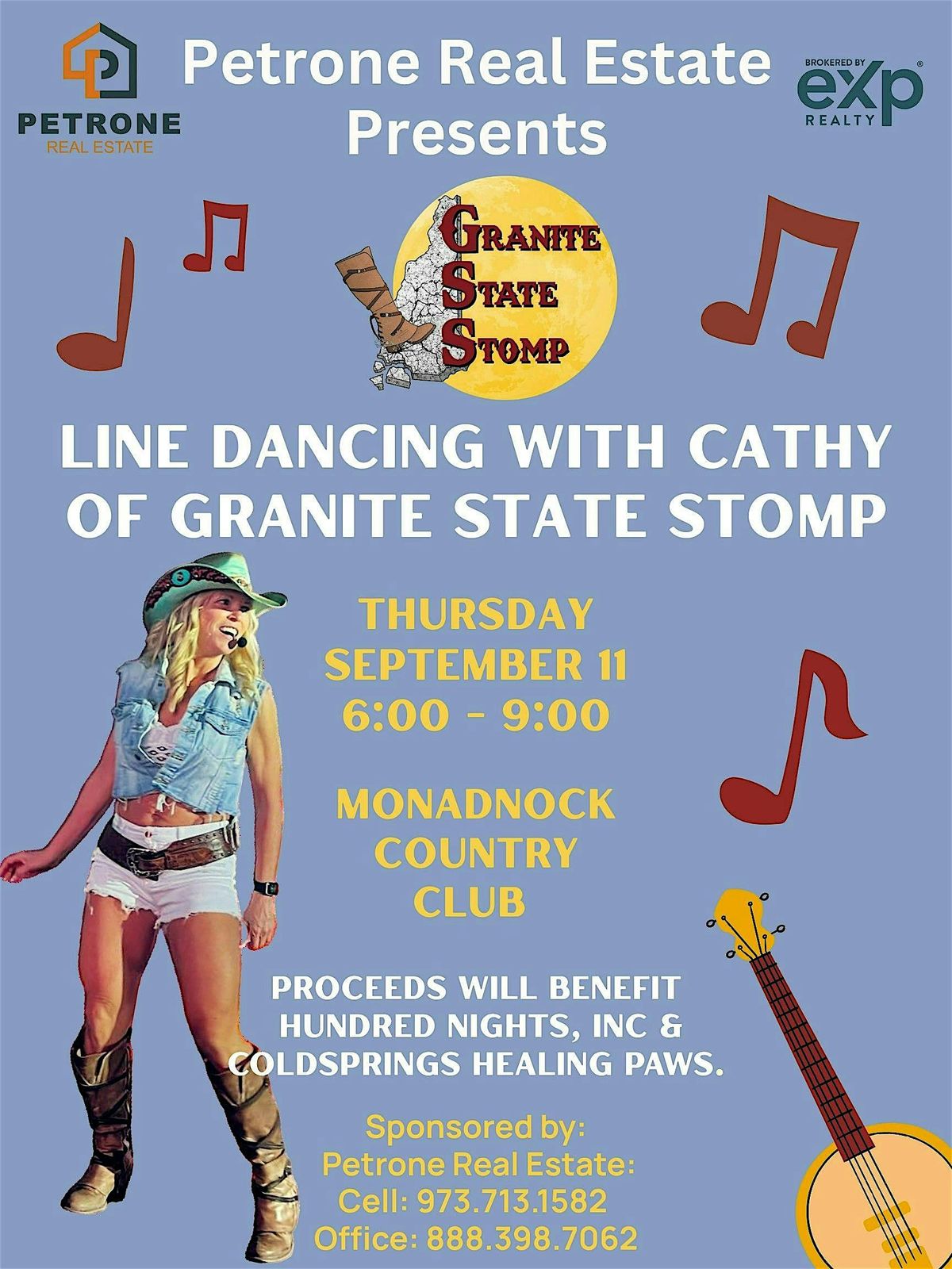 Line Dancing w/ Cathy of Granite State Stomp hosted by Petrone Real Estate, 11 September | Event in Peterborough