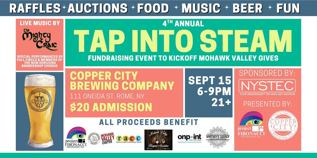 4th Annual Tap Into STEAM Fundraiser, 20 September | Event in Rome | AllEvents