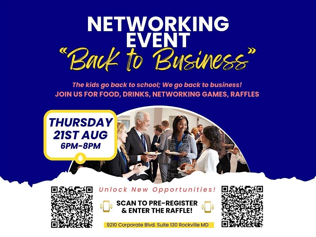 Networking Happy Hour "Back to Business", 21 August | Event in Rockville | AllEvents