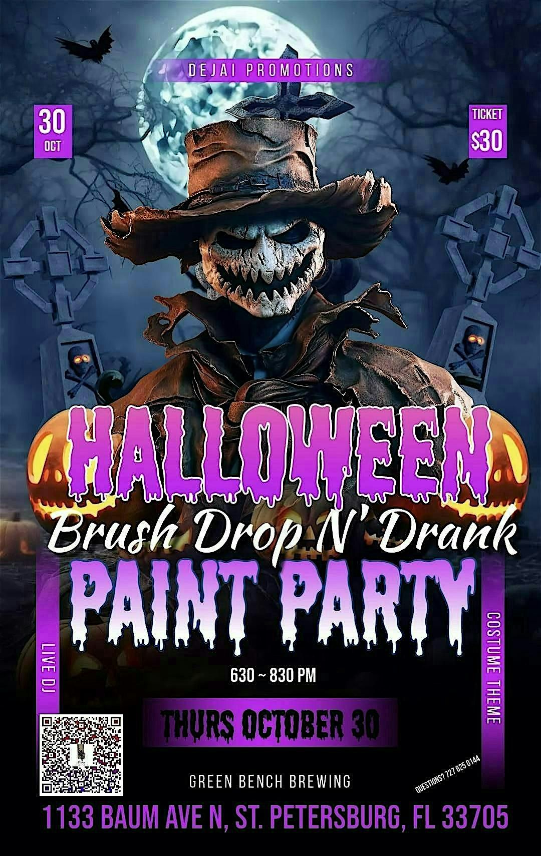 Brush Drop N’ Drank : Halloween Horror Glow, 30 October | Event in St. Petersburg | AllEvents