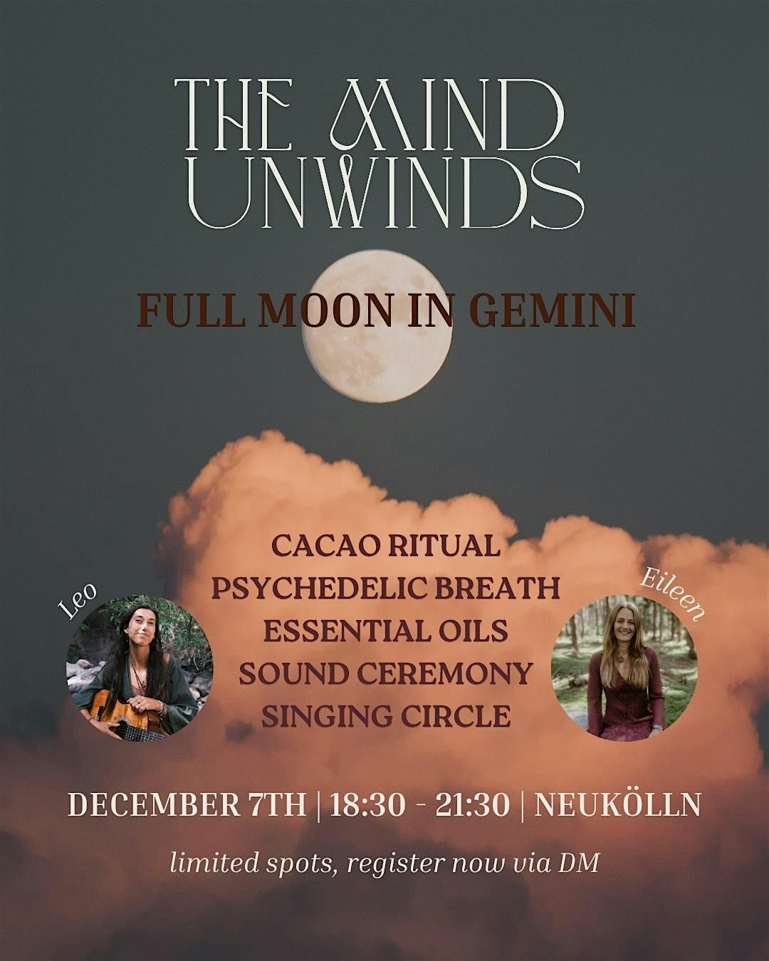 THE MIND UNWINDS-FULL MOON CEREMONY WITH CACAO, BREATHWORK, SOUND & SINGING, 7 December | Event in Berlin