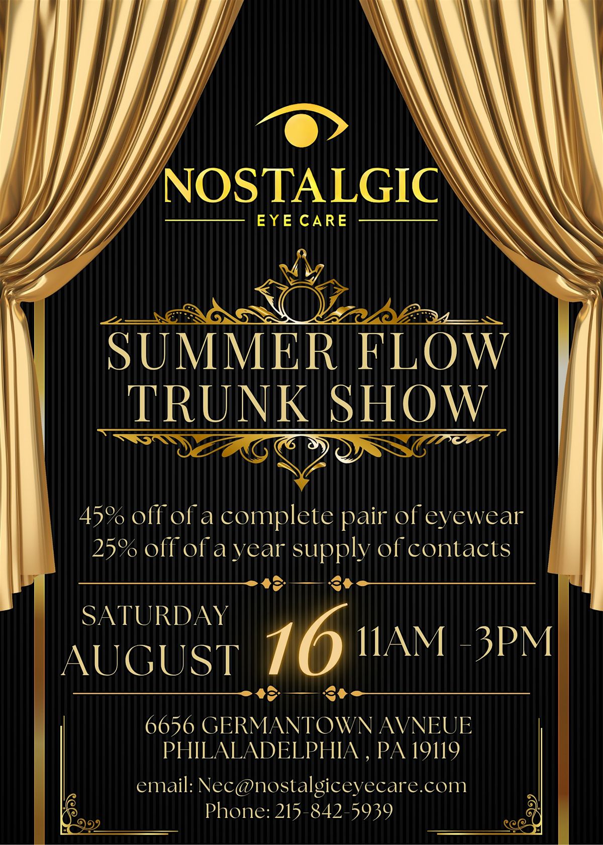 Nostalgic Eye Care Summer Flow Trunk Show 2025, 16 August | Event in Philadelphia | AllEvents