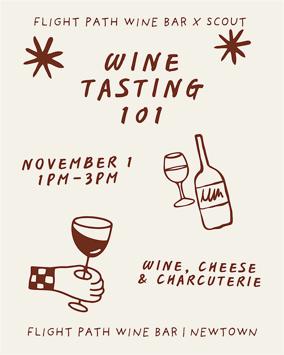 SCOUT STUDIOS X FLIGHT PATH WINE BAR: WINE TASTING 101, 1 November | Event in Newtown | AllEvents