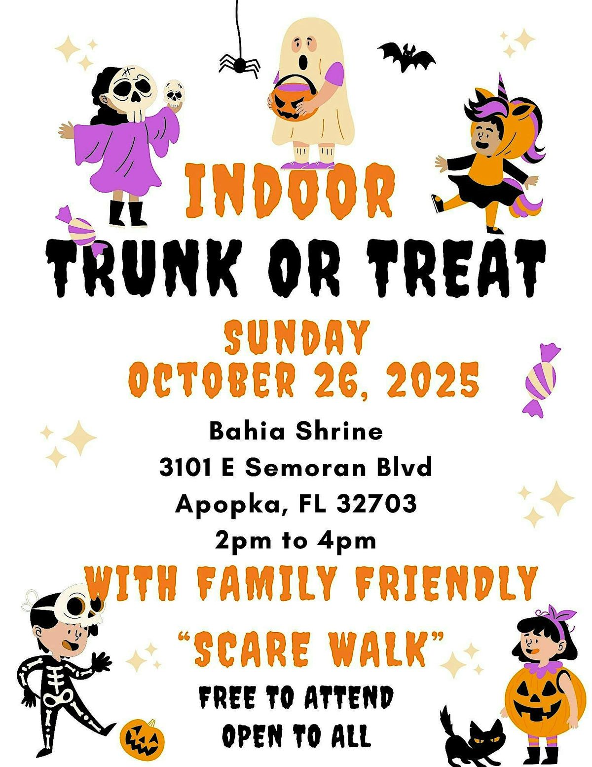 Apopka Indoor Trunk or Treat and Scare Walk, 26 October | Event in Apopka | AllEvents