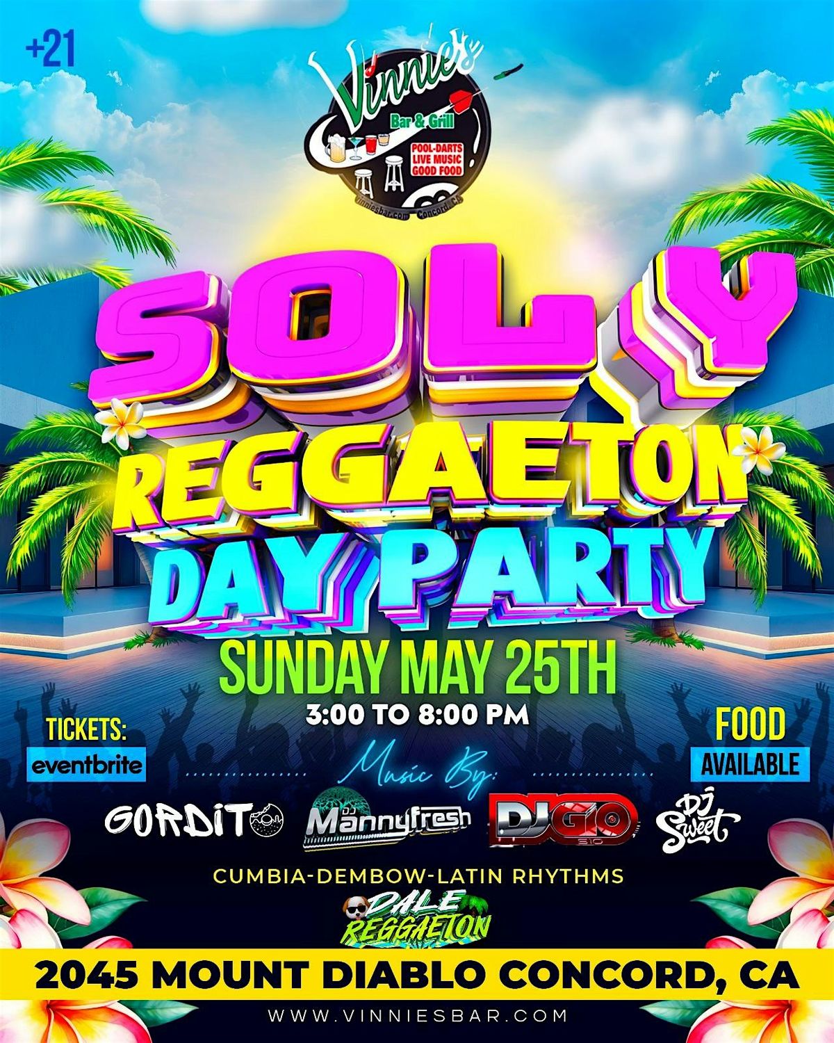 Sol & Reggaeton Day Party @ Vinnie's Bar & Grill, 25 May | Event in Concord | AllEvents