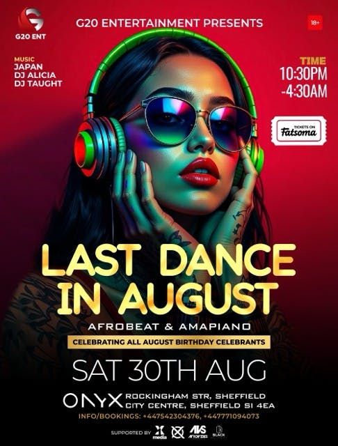 LAST DANCE IN AUGUST, 30 August | Event in Sheffield | AllEvents