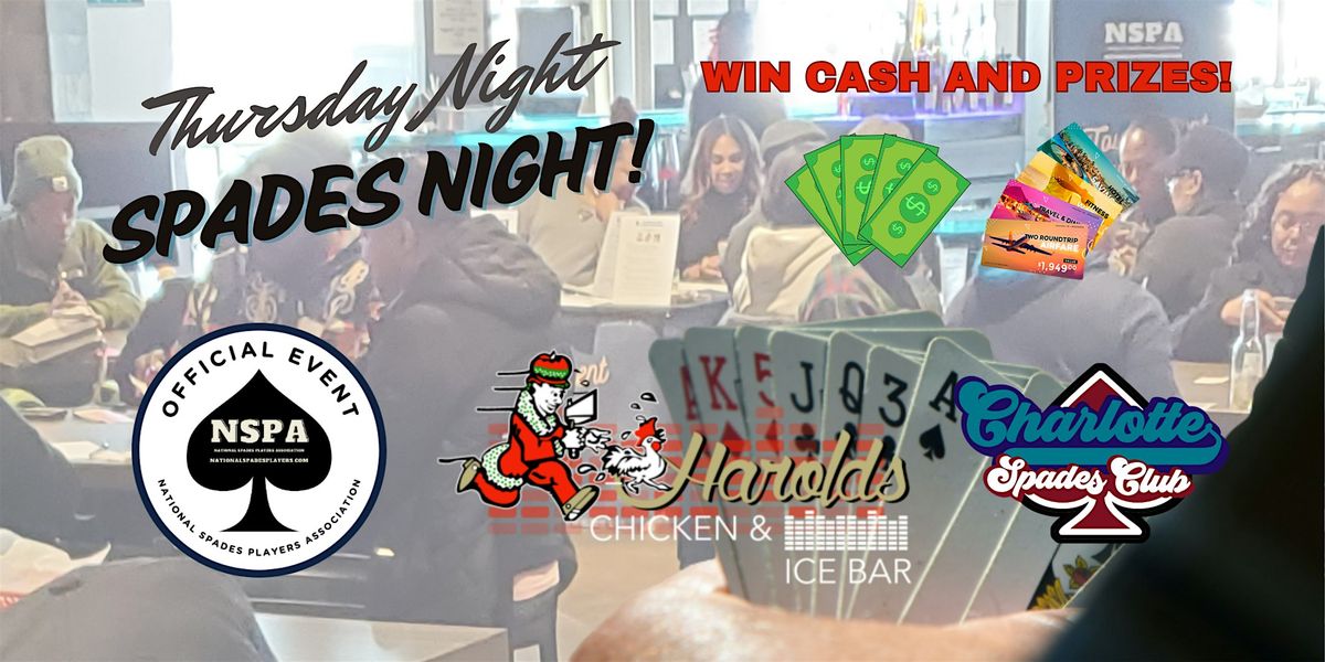 The NSPA and Charlotte Spades Club present Thursday Spades Game Night!, 1 May | Event in Charlotte | AllEvents