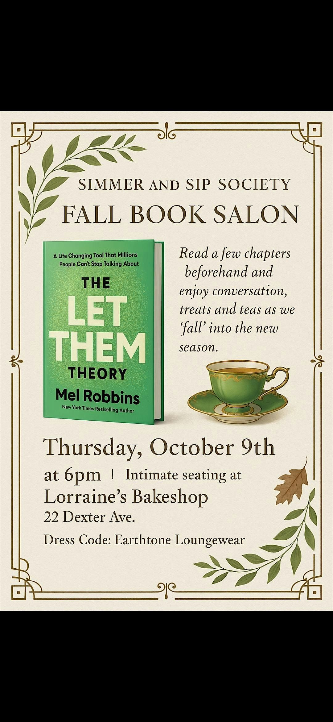Simmer and Sip Presents: Fall Book Salon, 9 October | Event in Montgomery | AllEvents