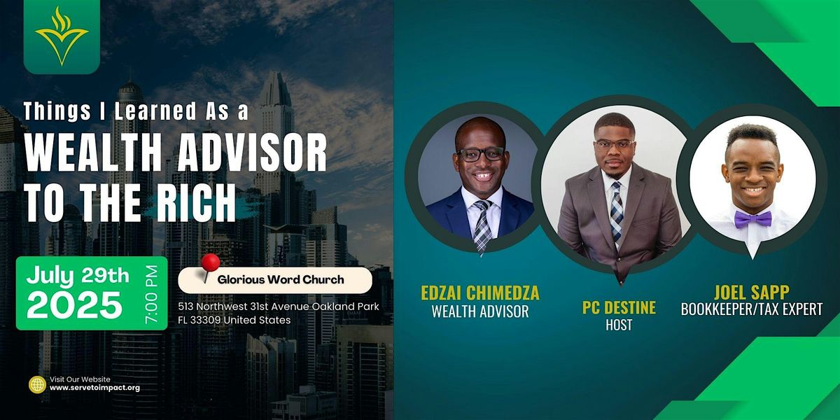 Things I Learned as a Wealth Advisor to the Rich, 29 July | Event in Oakland Park | AllEvents