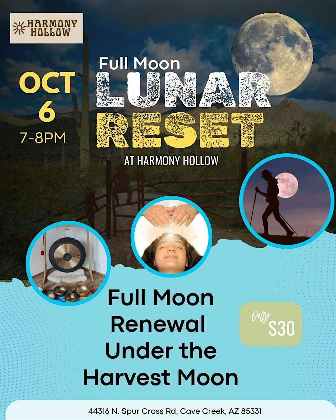 Full Moon Lunar Reset at Harmony Hollow, 6 October | Event in Cave Creek | AllEvents