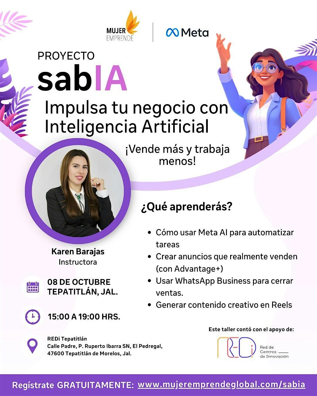 Proyecto SabIA Mujer Emprende, 8 October | Event in Tepatitlán de Morelos | AllEvents