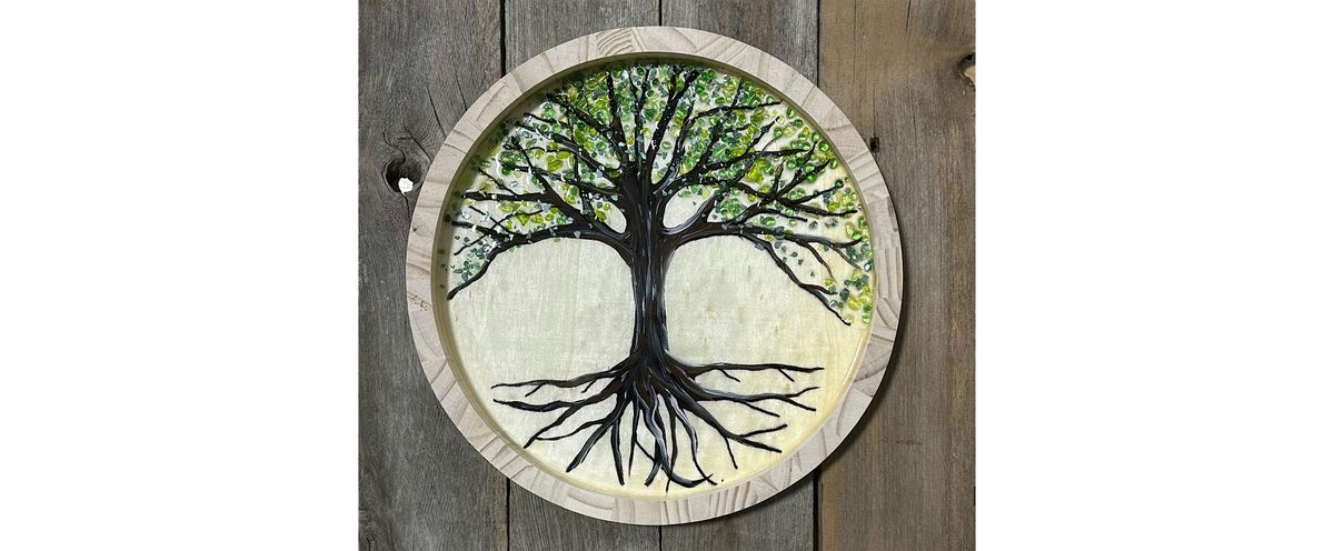 Tree of Life Crushed Glass & Resin Wooden Sign Paint Art Sip Class, 7 August | Event in Canal Fulton | AllEvents