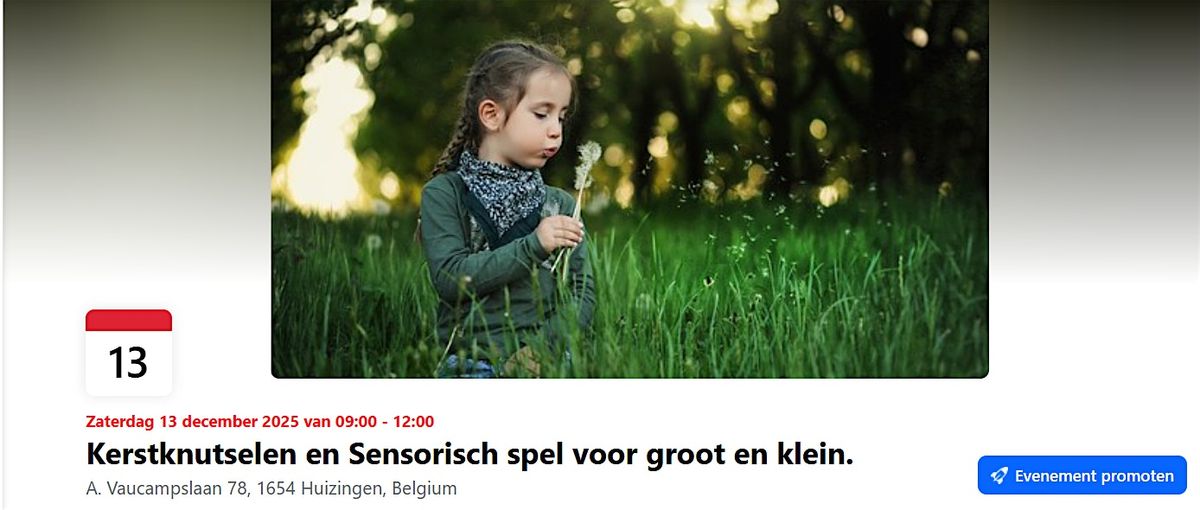 Kersknutslen en sensorisch spel voor groot en klein, 13 December | Event in Beersel | AllEvents