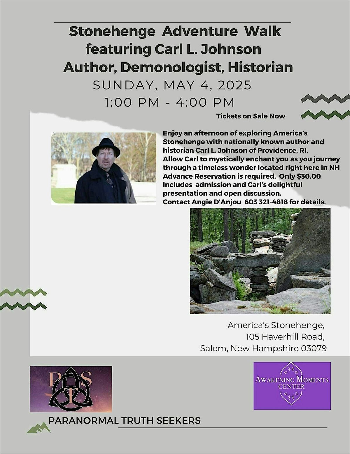 American Stone Henge  Adventure Walk with Carl L Johnson, Historian, Author | Event in Salem | AllEvents