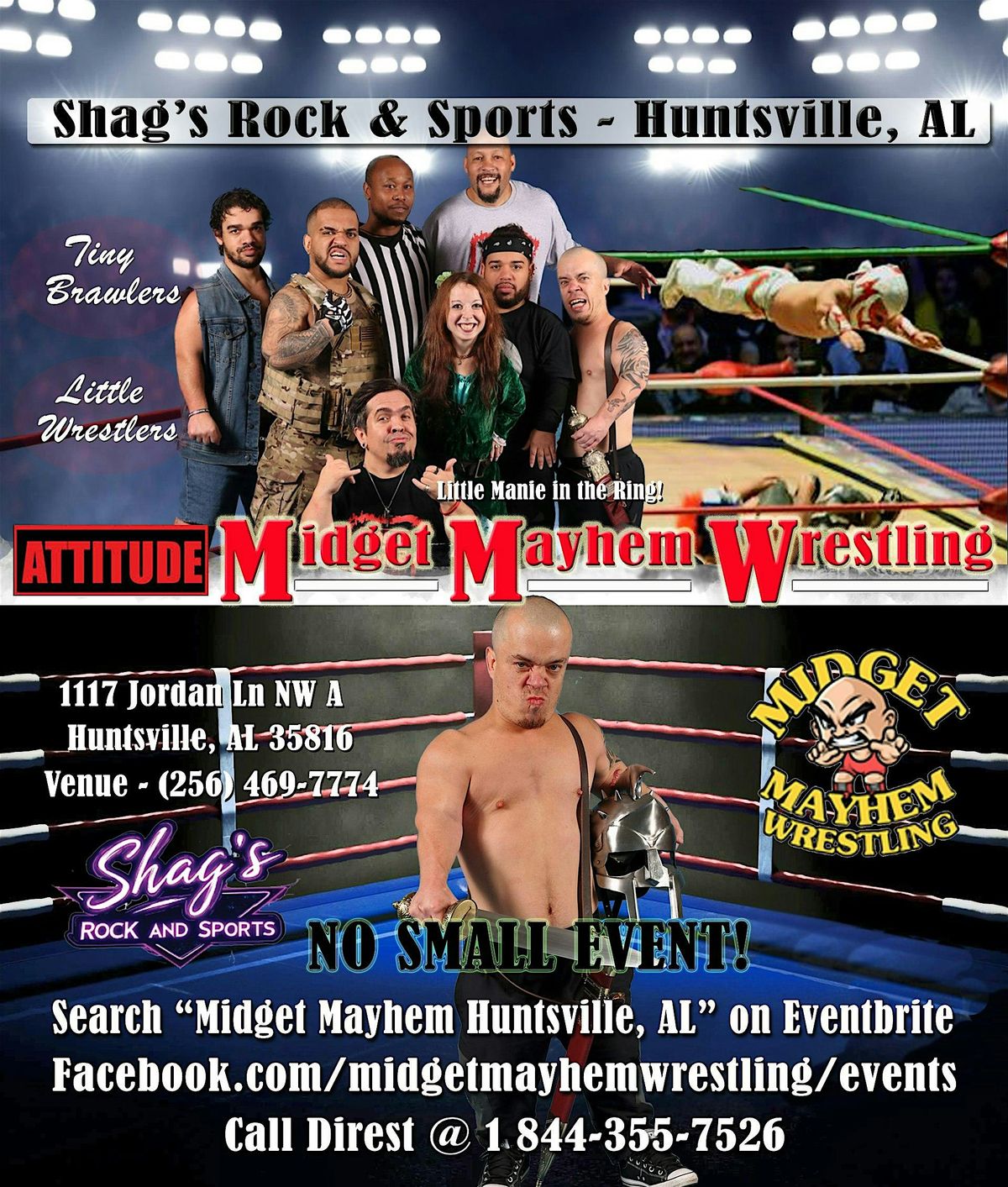 Midget Mayhem Wrestling with Attitude Goes Wild! Huntsville AL 21+, 18 September | Event in Huntsville | AllEvents