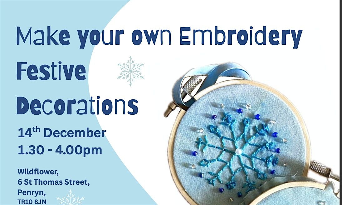 Make your own Embroidery Festive Decorations, 14 December | Event in Penryn | AllEvents