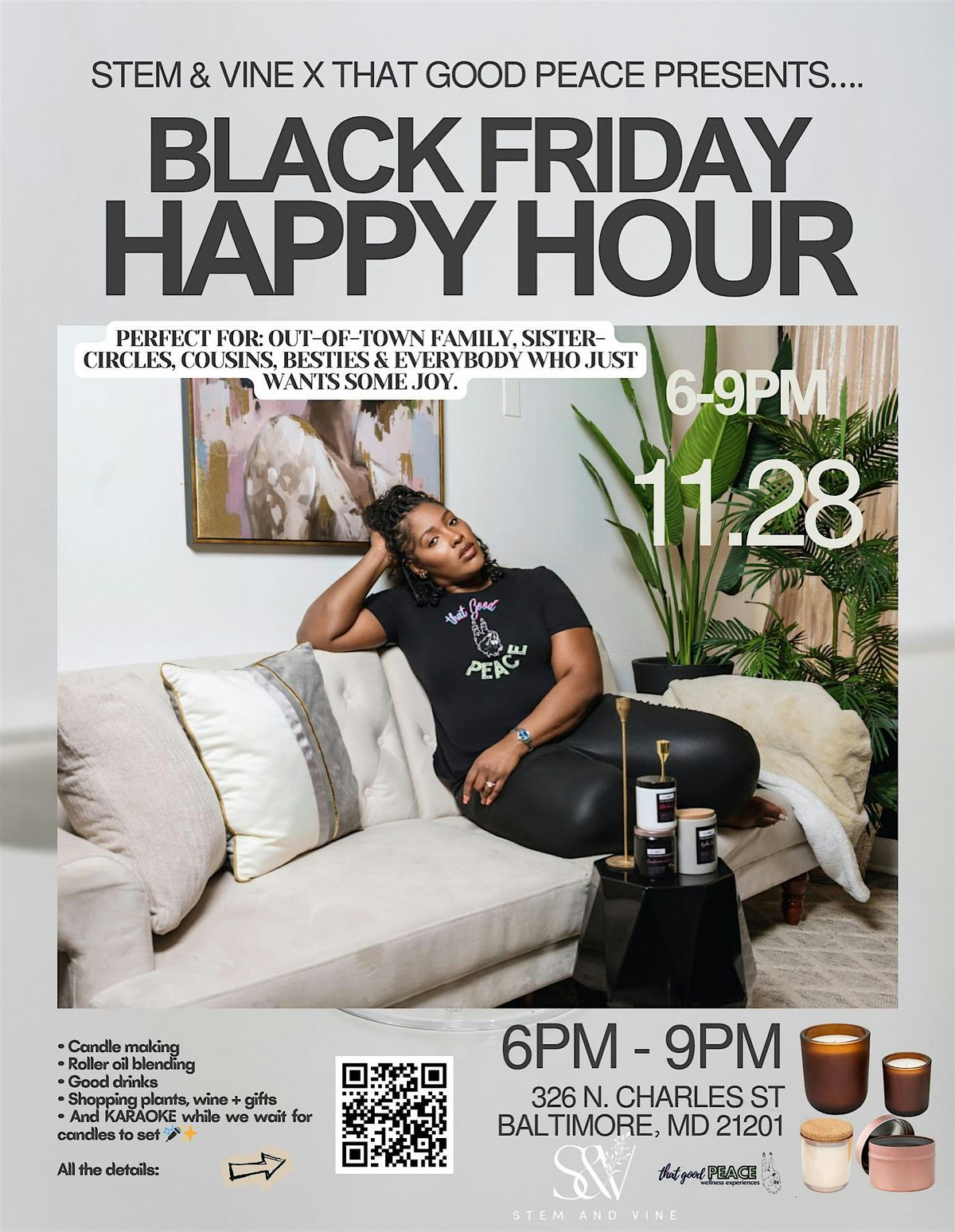 Stem & Vine x That Good Peace Black Friday Happy Hour, 28 November | Event in Baltimore | AllEvents