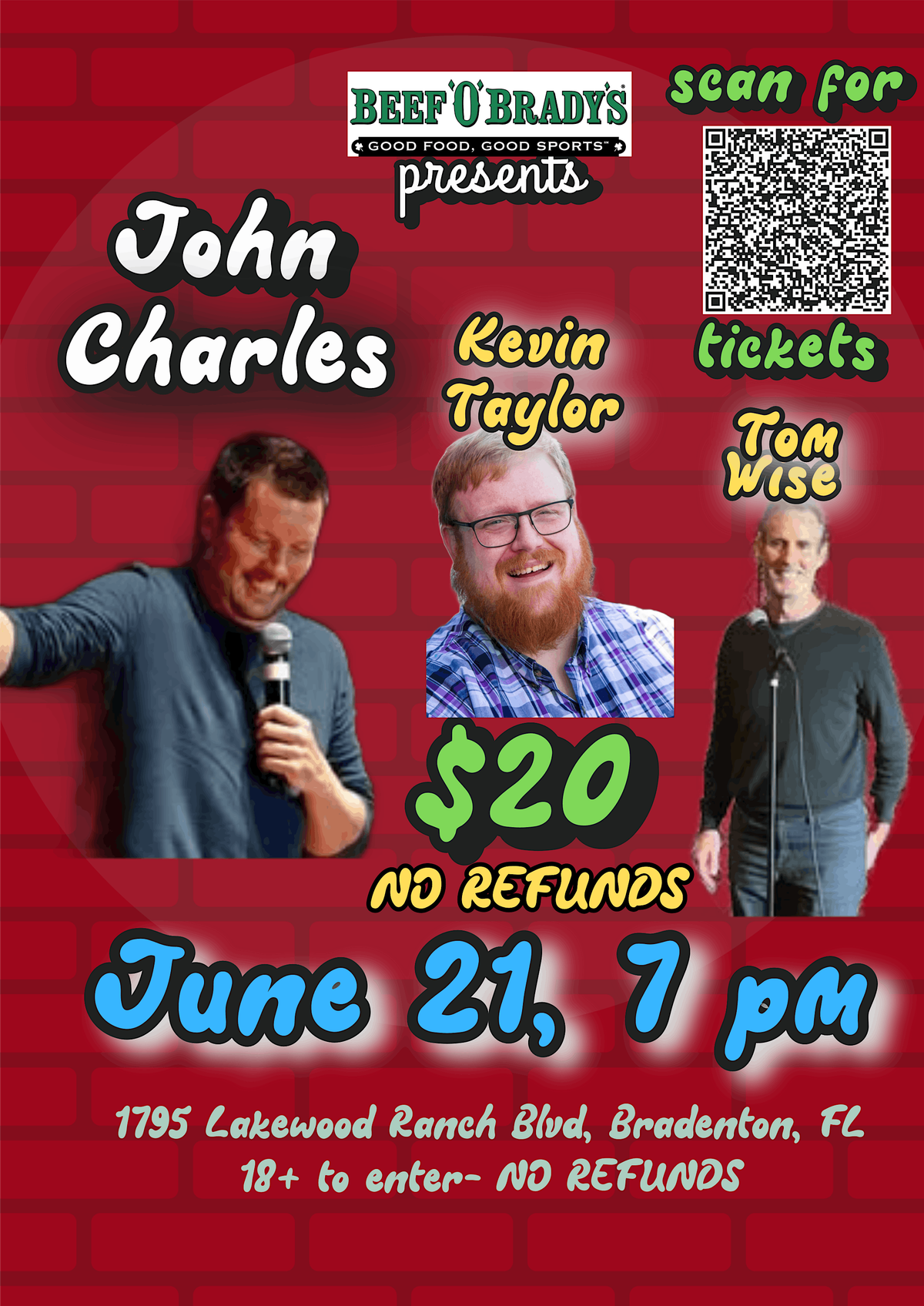 Beefs Comedy Night, 21 June | Event in Bradenton | AllEvents