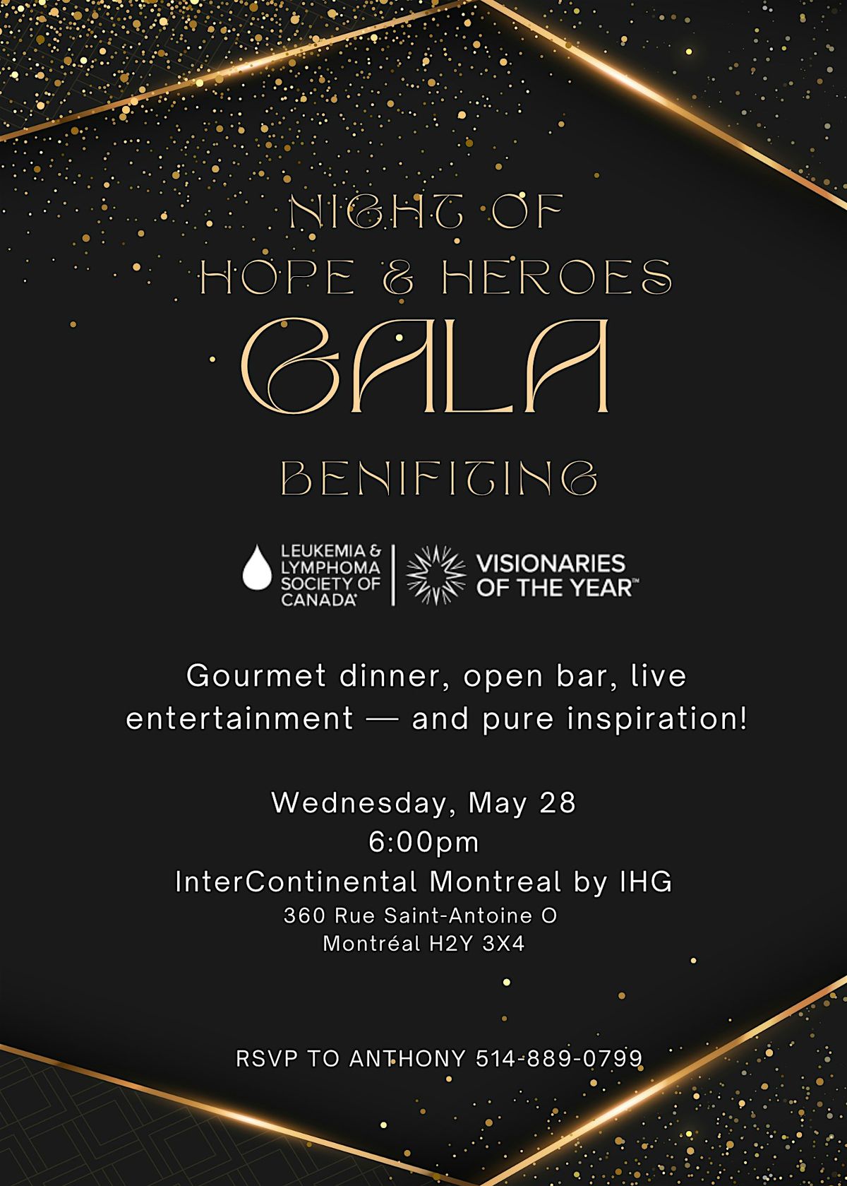 NIGHT OF HOPE & HEROES GALA, 28 May | Event in Montréal | AllEvents