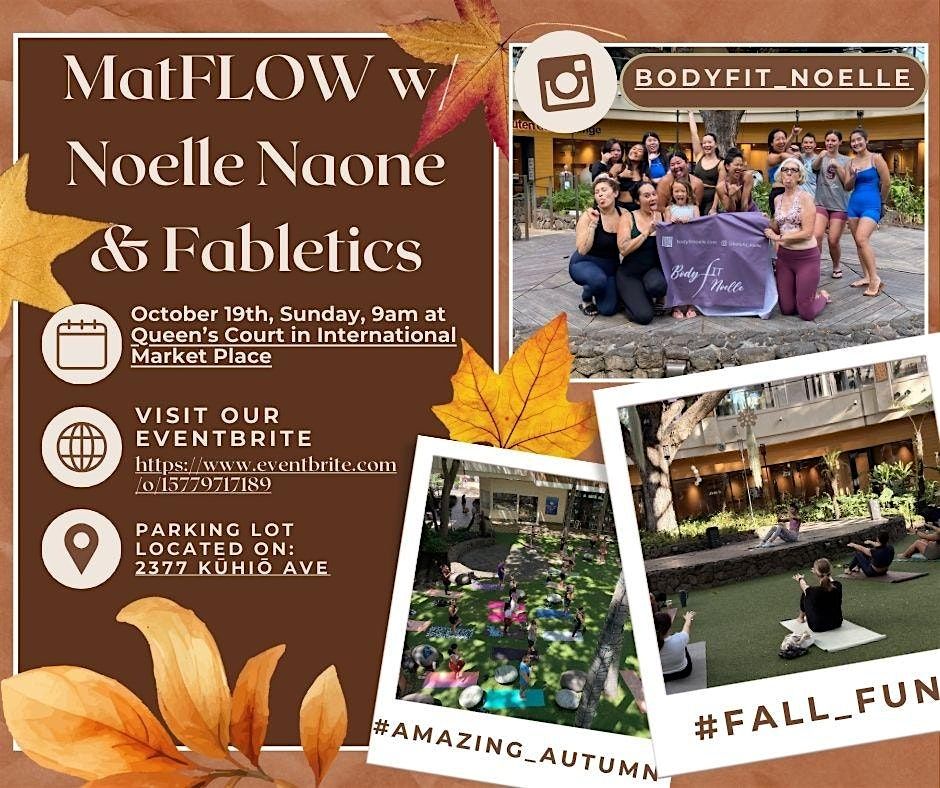MatFLOW w/ Noelle Naone & Fabletics, 19 October | Event in Honolulu | AllEvents