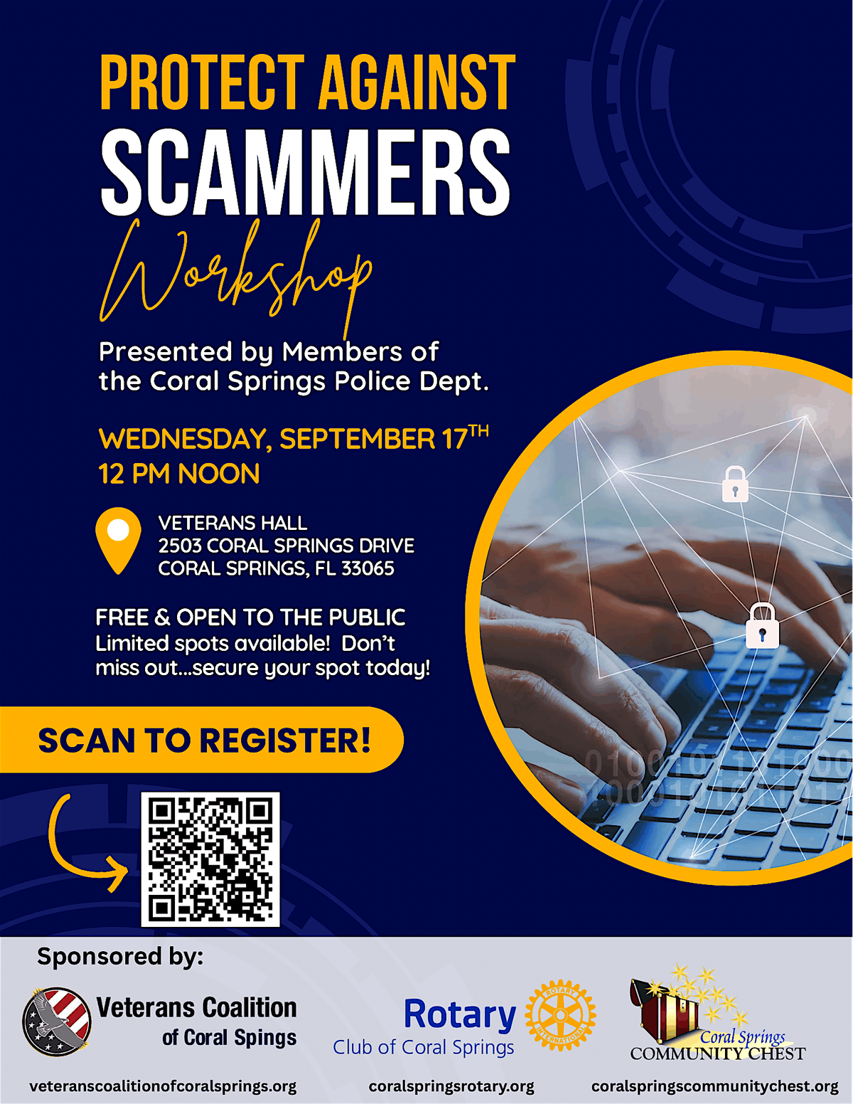 Protect Against Scammers Workshop, 17 September | Event in Coral Springs | AllEvents