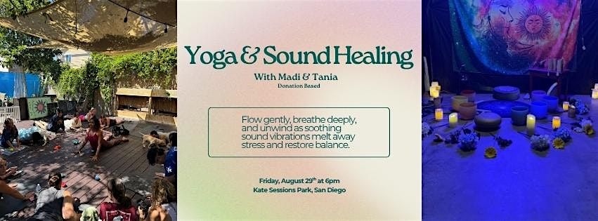 Friday Evening All-Levels Donation Yoga and Sound Healing at Kate Sessions, 29 August | Event in San Diego