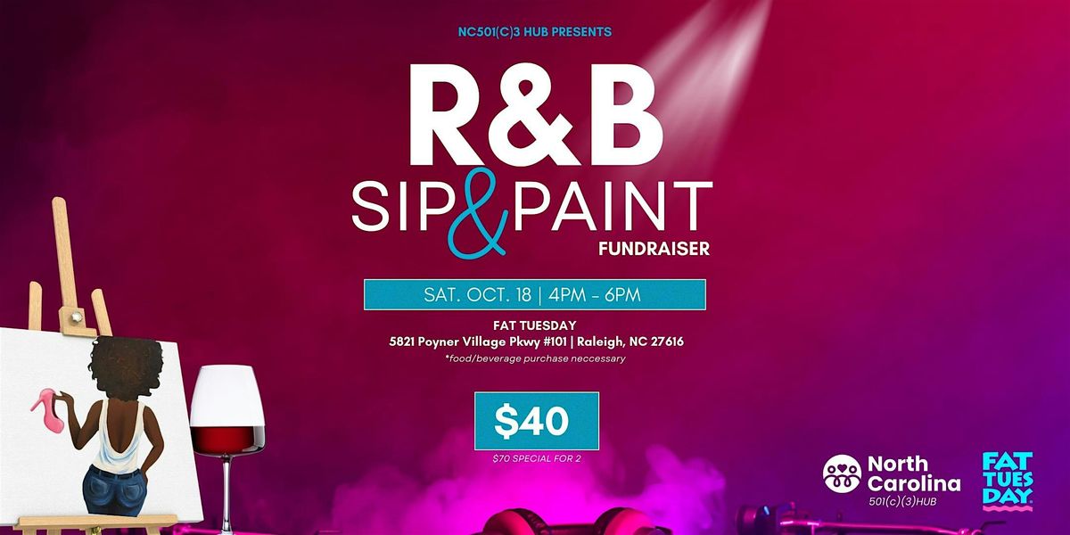 R&B Paint & Sip Fundraiser, 18 October | Event in Raleigh | AllEvents