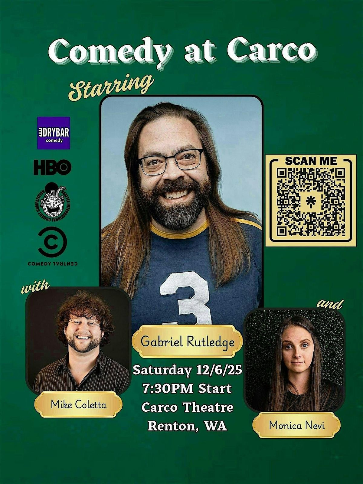 Comedy at Carco - Gabriel Rutledge LIVE!, 6 December | Event in Renton | AllEvents