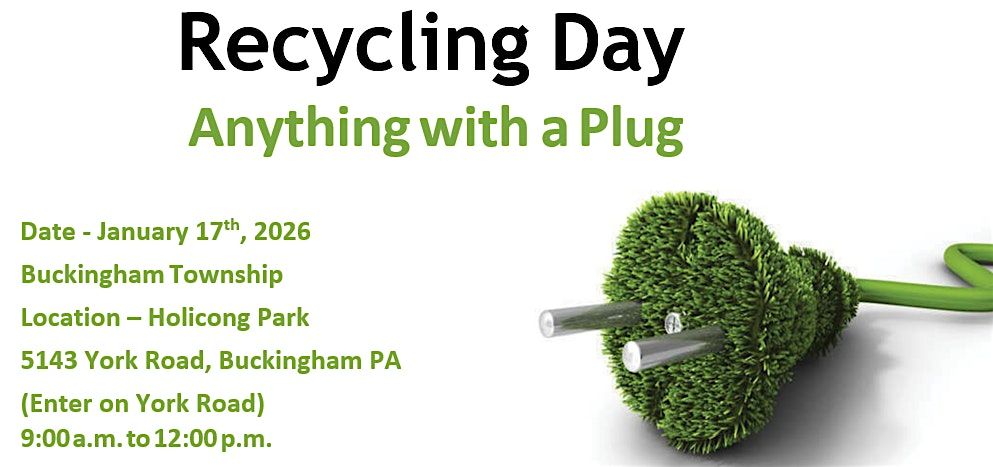 Recycling Day - Anything with a Plug, 17 January | Event in Doylestown | AllEvents
