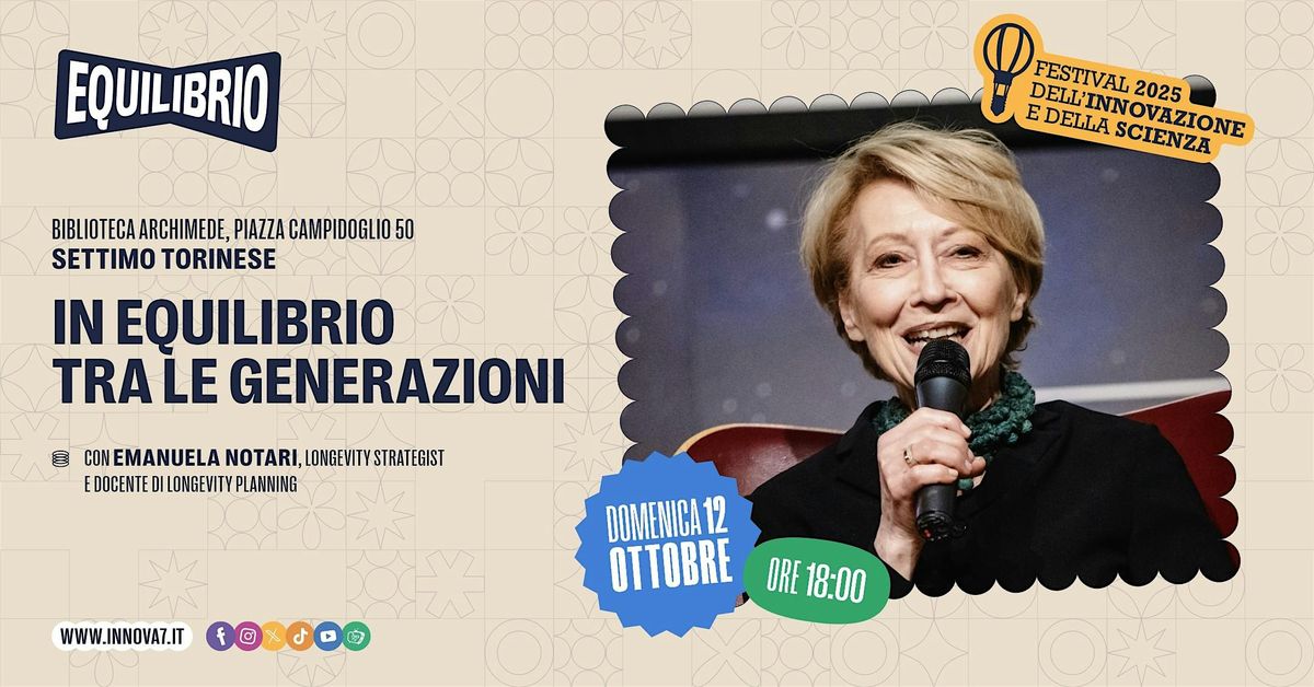 IN EQUILIBRIO TRA LE GENERAZIONI, 12 October | Event in Settimo Torinese | AllEvents