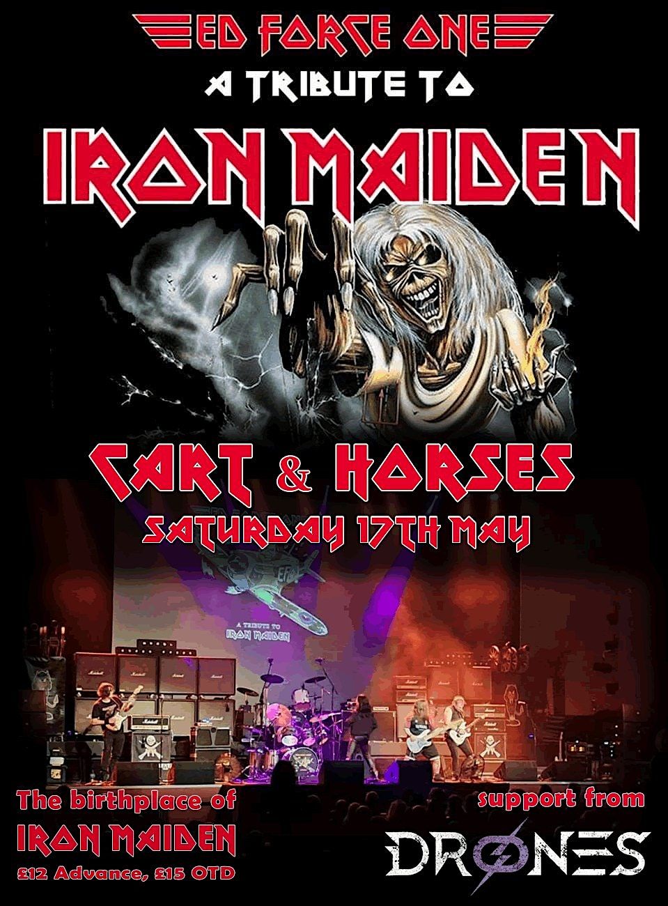 Ed Force One, top tribute to Iron Maiden live at the Cart and Horses London, 17 May | Event in London | AllEvents