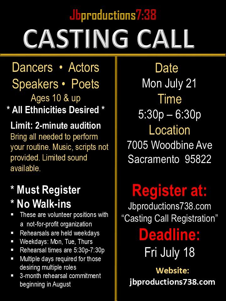 CASTING CALL - Black Butterflies THE EMERGENCE (upcoming in November 2025) | Event in Sacramento | AllEvents